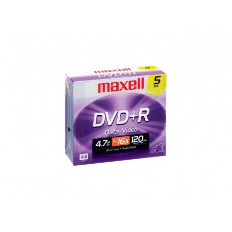 Maxell 639002 4.7GB 16X DVD+R 5 Packs Jewel Case Disc Model