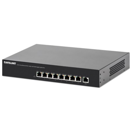 Intellinet 560764 9-Port Fast Ethernet PoE Switch with Gigabit Uplink