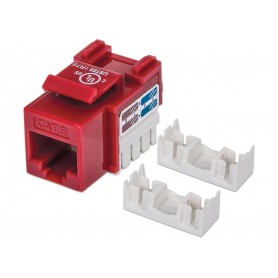 Intellinet 210614 Cat6 Keystone Jack, UTP, Punch-Down, Red