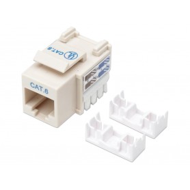 Intellinet 210607 Cat6 Keystone Jack, UTP, Punch-Down, Ivory