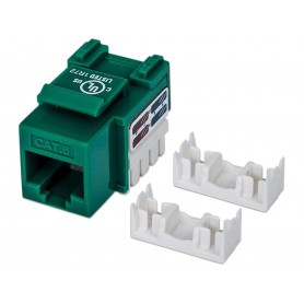 Intellinet 210638 Cat6 Keystone Jack, UTP, Punch-Down, Green