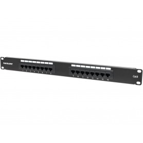 Intellinet 519526 Cat6 Patch Panel, 16-Port, UTP, 1U