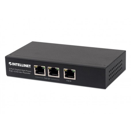 Intellinet 561266 2-Port High-Power PoE+ Extender Repeater