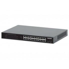 INTELLINET 561891 24-Port Gigabit Ethernet PoE+ Switch with 2 SFP Ports