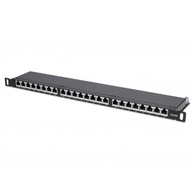 INTELLINET 720922 Cat6a Shielded 24-Port Patch Panel, 0.5U