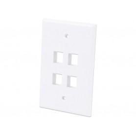 INTELLINET 772549 4-Outlet Oversized Keystone Wall Plate