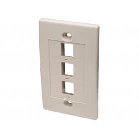 INTELLINET 162944 3-Outlet Keystone Wall Plate