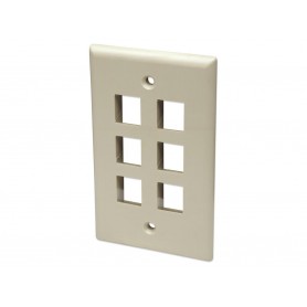 INTELLINET 162968 6-Outlet Keystone Wall Plate