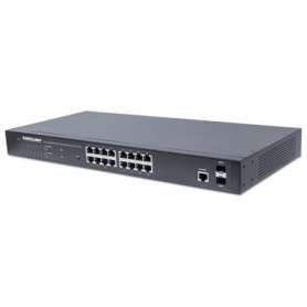 Intellinet 561341 16-Port Gigabit PoE Web-Managed Switch with 2 SFP Ports