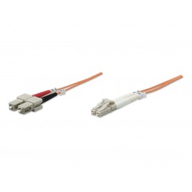 Intellinet 471282 Fiber Optic Patch Cable OM1 LC to SC Duplex Multimode