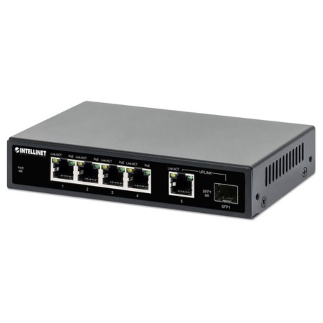 INTELLINET 561822 5-Port Gigabit Ethernet PoE Switch with SFP Port