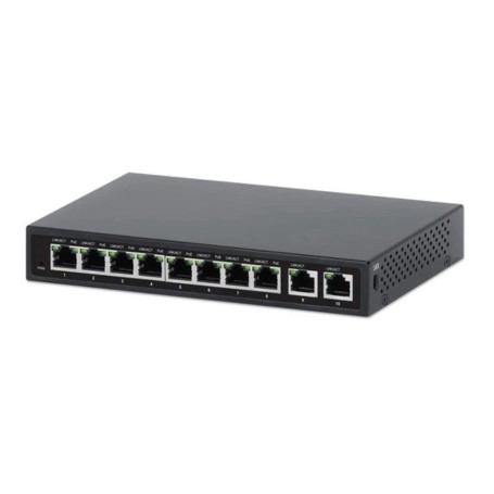 INTELLINET 562027 10-Port PoE Switch with 8 Gigabit Ethernet Ports