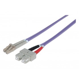 Intellinet 751056 Fiber Optic Patch Cable OM4 LC to SC Duplex Multimode