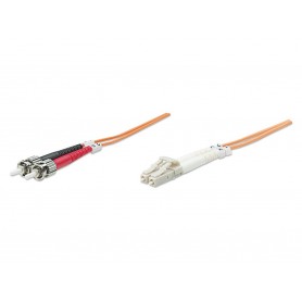 Intellinet 471343 Fiber Optic Patch Cable OM1 LC to ST Duplex Multimode