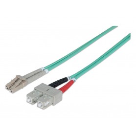 Intellinet 750523 Fiber Optic Patch Cable OM3 LC to SC Duplex Multimode
