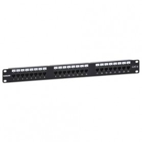INTELLINET 721080 Port Identifier Cat6 24-Port Patch Panel with LEDs, 1U