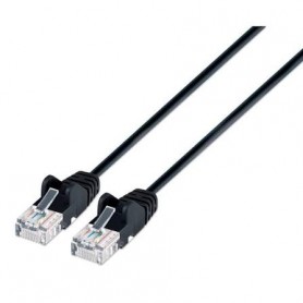 INTELLINET 742443 Cat6 U/UTP Slim Network Patch Cable, 1 ft., Black