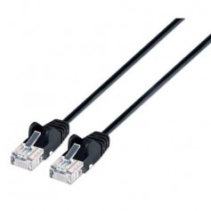 INTELLINET 742443 Cat6 U/UTP Slim Network Patch Cable, 1 ft., Black