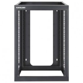 INTELLINET 716161 19" Wall Mount 4-Post Open Frame Network Rack, 15U