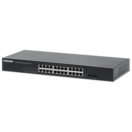 INTELLINET 561877 24-Port Gigabit Ethernet Switch with 2 SFP Ports