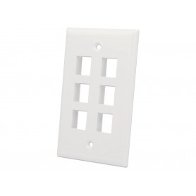 INTELLINET 772501 6-Outlet Keystone Wall Plate