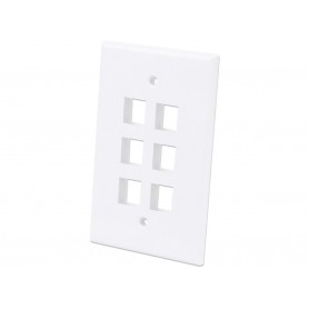 INTELLINET 772556 6-Outlet Oversized Keystone Wall Plate