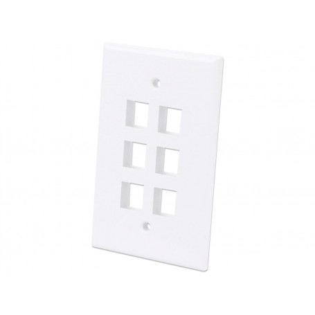 INTELLINET 772556 6-Outlet Oversized Keystone Wall Plate