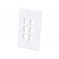 INTELLINET 772556 6-Outlet Oversized Keystone Wall Plate