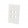 INTELLINET 772594 4-Outlet Oversized Keystone Wall Plate