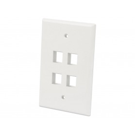INTELLINET 772594 4-Outlet Oversized Keystone Wall Plate