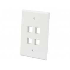 INTELLINET 772594 4-Outlet Oversized Keystone Wall Plate