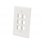 INTELLINET 772600 6-Outlet Oversized Keystone Wall Plate