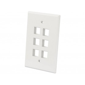 INTELLINET 772600 6-Outlet Oversized Keystone Wall Plate