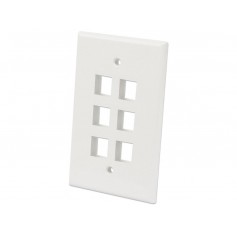 INTELLINET 772600 6-Outlet Oversized Keystone Wall Plate