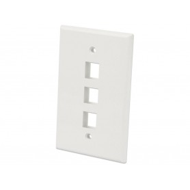 INTELLINET 772587 3-Outlet Oversized Keystone Wall Plate