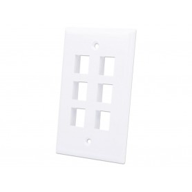 INTELLINET 772457 6-Outlet Keystone Wall Plate