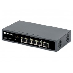 INTELLINET 561808 PoE-Powered 5-Port Gigabit Switch with PoE Passthrough