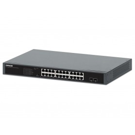INTELLINET 561907 24-Port Gigabit Ethernet PoE+ Switch with 2 SFP Ports
