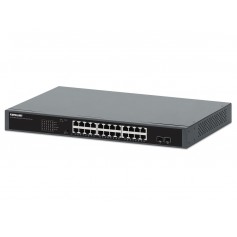 INTELLINET 561907 24-Port Gigabit Ethernet PoE+ Switch with 2 SFP Ports