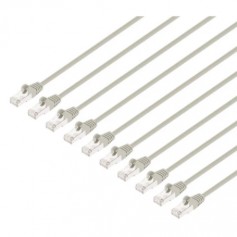 Intellinet 745383 Cat8 1 U FTP Slim Network Patch Cable 1 5 ft Gray 10 Pack