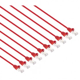 Intellinet 745512 Cat8 1 U FTP Slim Network Patch Cable 0 5 ft Red 10 Pack