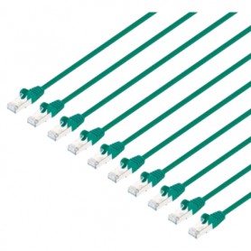 Intellinet 745000 Cat8 1 U FTP Slim Network Patch Cable 0 5 ft Green 10 Pack