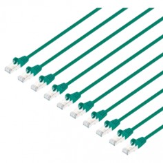 Intellinet 745000 Cat8 1 U FTP Slim Network Patch Cable 0 5 ft Green 10 Pack
