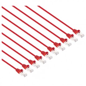 Intellinet 745574 Cat8 1 U FTP Slim Network Patch Cable 14 ft Red 10 Pack