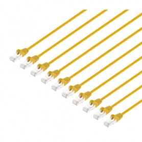 Intellinet 745505 Cat8 1 U FTP Slim Network Patch Cable 0 25 ft Red 10 Pack