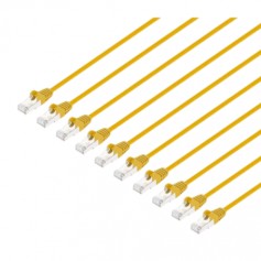 Intellinet 745505 Cat8 1 U FTP Slim Network Patch Cable 0 25 ft Red 10 Pack