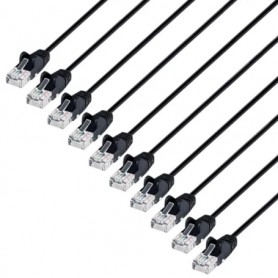 INTELLINET 742580 Cat6 U UTP Slim Network Patch Cable Black