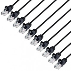 INTELLINET 742627 Cat6 U UTP Slim Network Patch Cable Black
