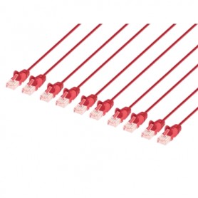 INTELLINET 744805 Cat6 U UTP Slim Network Patch Cable Red