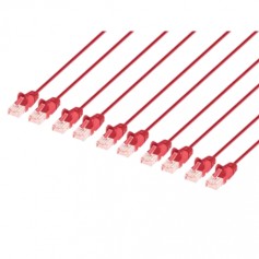 INTELLINET 744805 Cat6 U UTP Slim Network Patch Cable Red